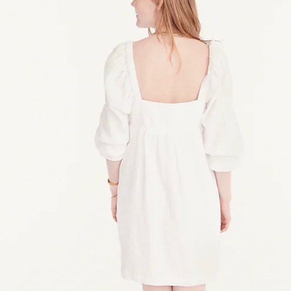 J. Crew Square Neck Soft Gauze Dress White NWT - Picture 2 of 4
